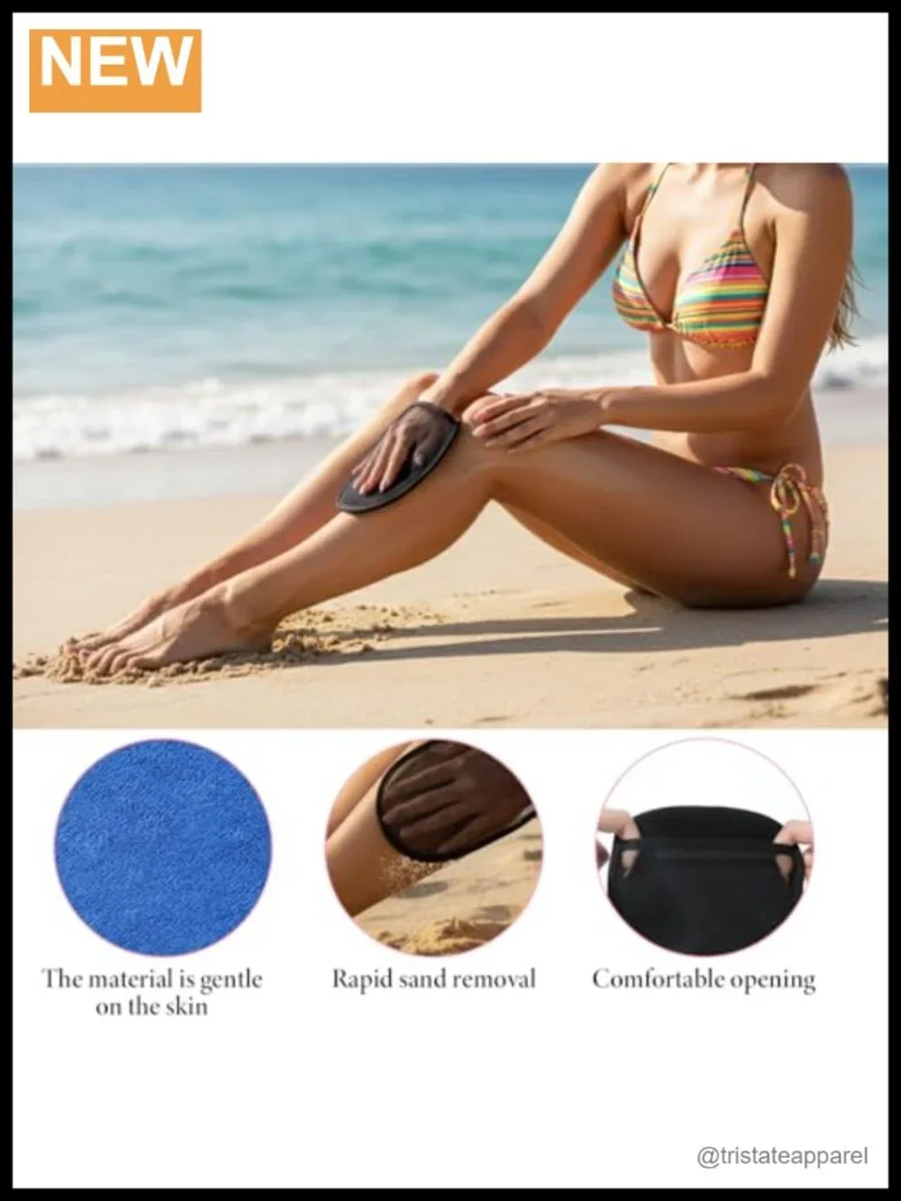 Sand Remover Mitts & Storage Bag for Beach Day Essentials